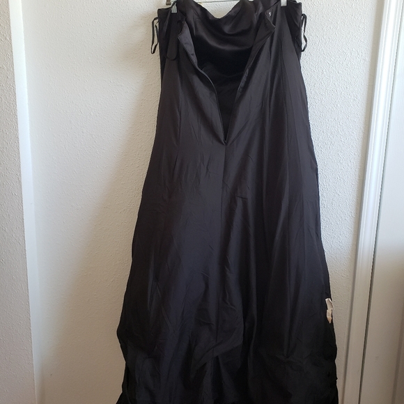 Vtg Impression Bride Womens Black Atlas Assymetrical Drapped Skirt Long - Picture 15 of 16